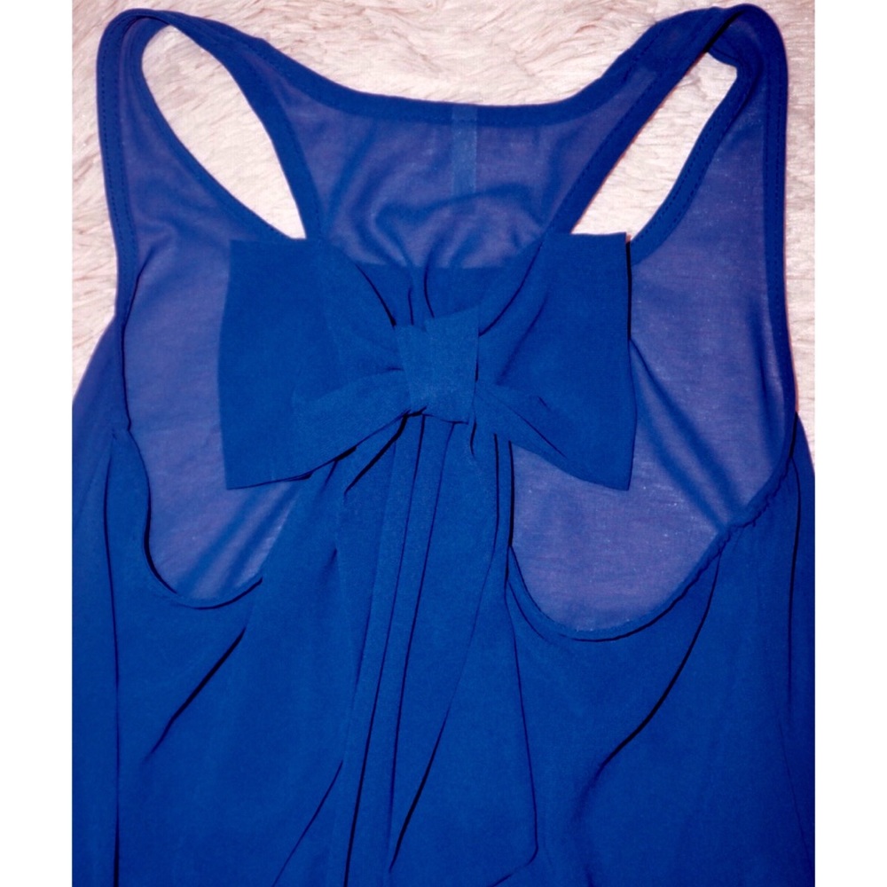 Blue Bow Back Tank